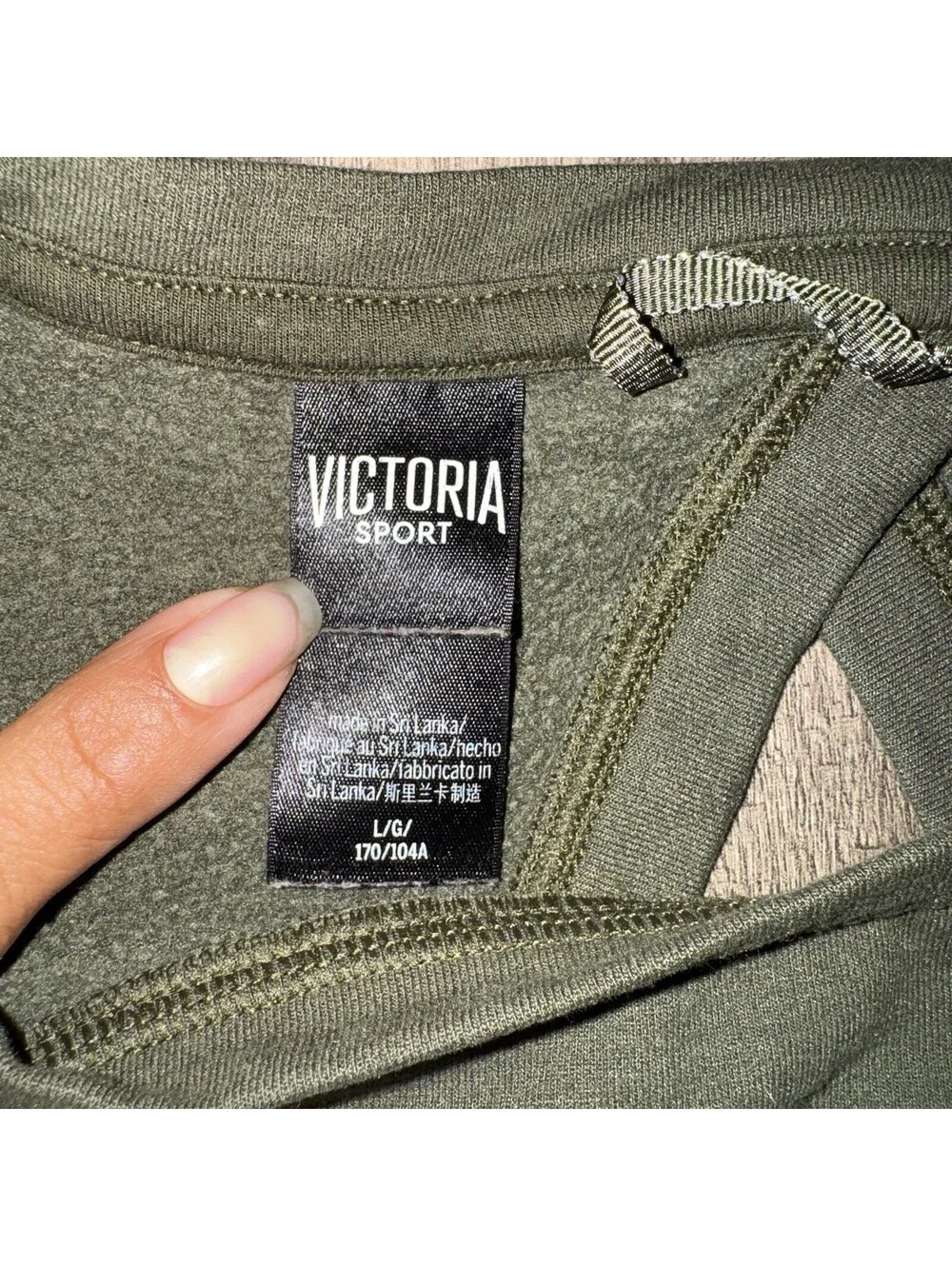 Victoria Sports Womens Long Sleeve Crew Neck Green Pullover Fleece Sweatshirt L